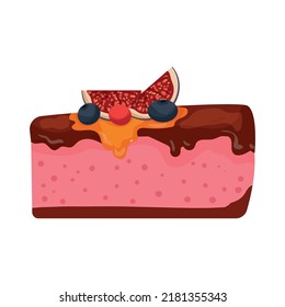 Cake pastries and cheesecakes. Vector illustrations of sweets isolated on white background.