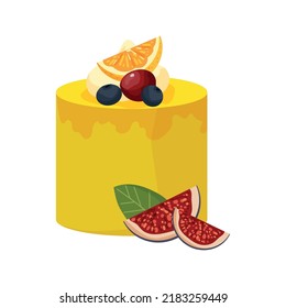 Cake pastries and cheesecakes. Vector illustrations of sweets isolated on white background.