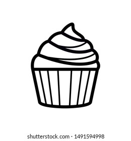 cake pastry icon in flat style isolated. Vector Symbol illustration.
