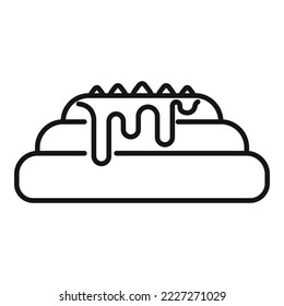 Cake pastry icon outline vector. Sweet party. Cream food