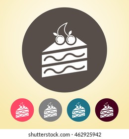 Cake Pastry Icon in round shape. 