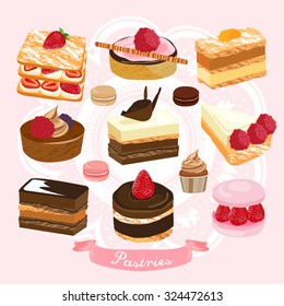 Cake and Pastry Vector Design Illustration