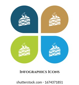 Cake Pastry Vector Illustration icon for all purpose. Isolated on 4 different backgrounds.