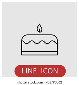 Cake, pastry  vector line icon.
