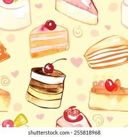 cake patten vector watercolor