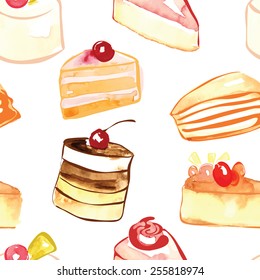 cake patten vector watercolor