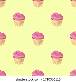 Cake pattern on a yellow background
