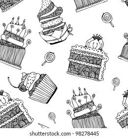 Cake pattern vector