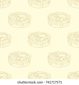 Cake, pattern, vector illustration.