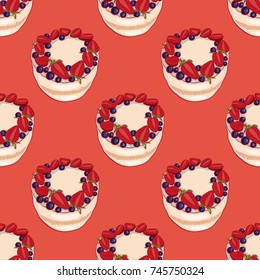 Cake, pattern, vector illustration 