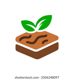 cake with peppermint leaf logo vector illustration template design