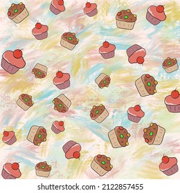 Cake picture and colouful abstract background pattern
