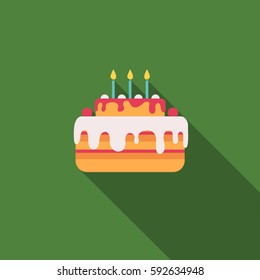Cake pie birthday candles green