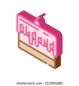 cake pie with cherry and cream isometric icon vector. cake pie with cherry and cream sign. isolated symbol illustration