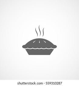 Cake Pie Flat Icon On White Background