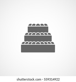 Cake Pie Flat Icon On White Background