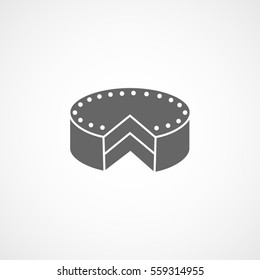 Cake Pie Flat Icon On White Background