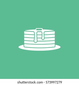 Cake Pie Flat Icon On Green Background