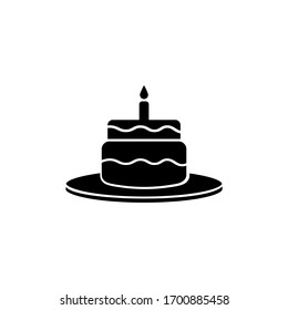 Kuchensymbol, das schwarze Symbol auf weißem Hintergrund entworfen. Vektorillustration EPS10.