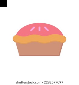 cake pie icon flat style vector