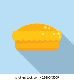 Cake pie icon flat vector. Sweet fruit. Cute pastry