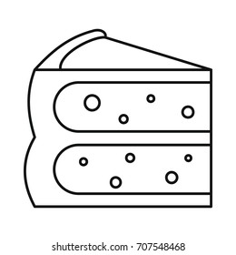 Cake pie icon in outline style vector illustration for design and web isolated on white background. Cake pie vector object for labels and advertising