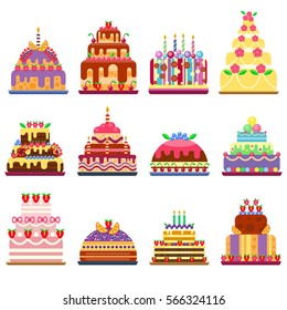 Cake pie isolated vector illustration.