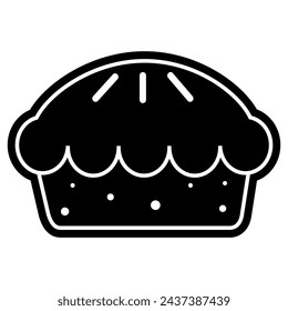 Cake, pie logo design in minimalistic style. Fast food icon. Vector illustration.