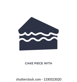 cake piece with cream icon. Simple element illustration from bistro and restaurant concept. cake piece with cream editable symbol design on white background. Can be use for web and mobile.