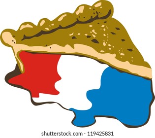 cake piece with the design of the flags of netherlands