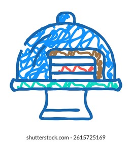 cake piece doodle icon sketch vector. cake piece sign. isolated symbol illustration