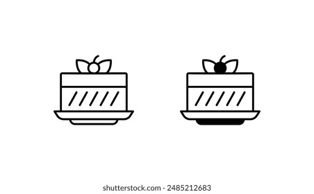 Cake Piece icon design with white background stock illustration