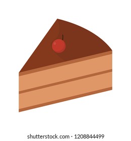 cake piece icon in flat style isolated vector illustration on white transparent background
