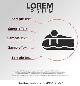 cake piece icon. cake infographics template