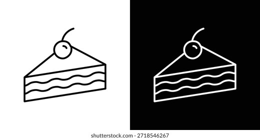Icono de la pieza de la torta en diseño de línea. Iconos de trazo editables.