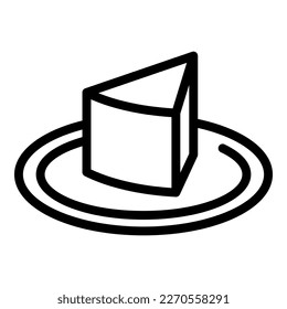 Vector de contorno de icono de trozo de tarta. Marca de arquitectura. Viaje de mapa