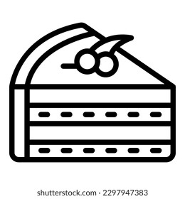 Cake piece icon outline vector. Austrian food. Beef pot