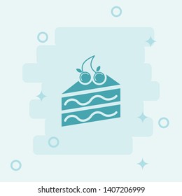 Cake Piece Icon. Simple icon, blue colored icon illustration.
