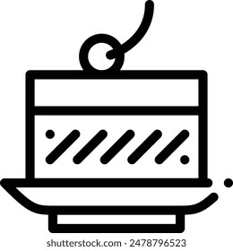 cake piece icon. Thin Linear Style Design Isolated On White Background