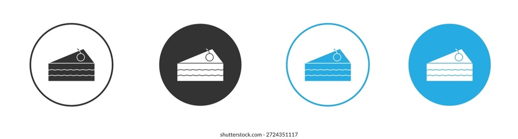 Elemento de design de ícones de peça de bolo. ilustração vetorial em fundo branco.