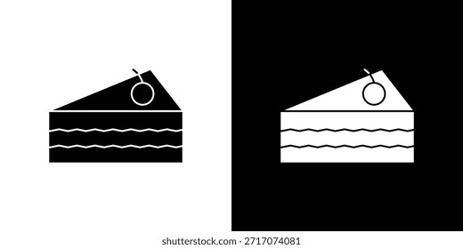 Projeto de silhueta de vetor de ícones de peças de bolo. Ilustração de design gráfico plano vetorial.