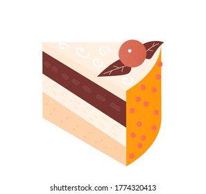 cake piece isometric simple stock vector icon