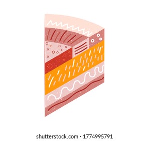 cake piece isometric simple stock vector icon