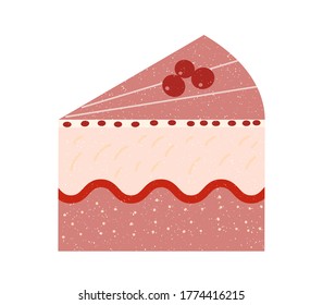cake piece isometric simple vector icon
