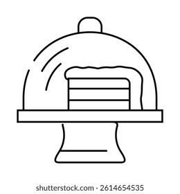 cake piece line icon vector. cake piece sign. isolated contour symbol black illustration