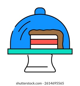 cake piece line icon vector. cake piece sign. isolated symbol illustration