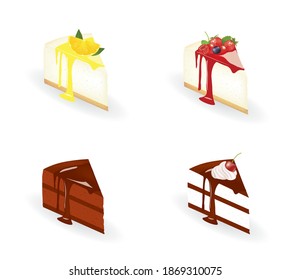 Cake piece set. vector illustration