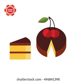 Cake and Piece Vector Icon