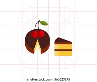 Cake and Piece Vector Icon