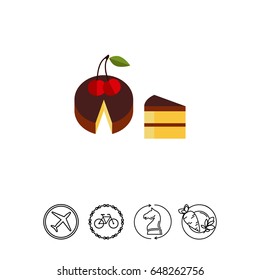 Cake and Piece Vector Icon